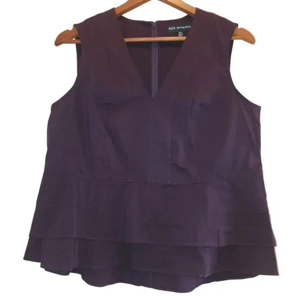 NWT 525 America Revolve Top Medium Purple V-Neck Sleeveless Outdoor Back Zipper - Picture 1 of 6